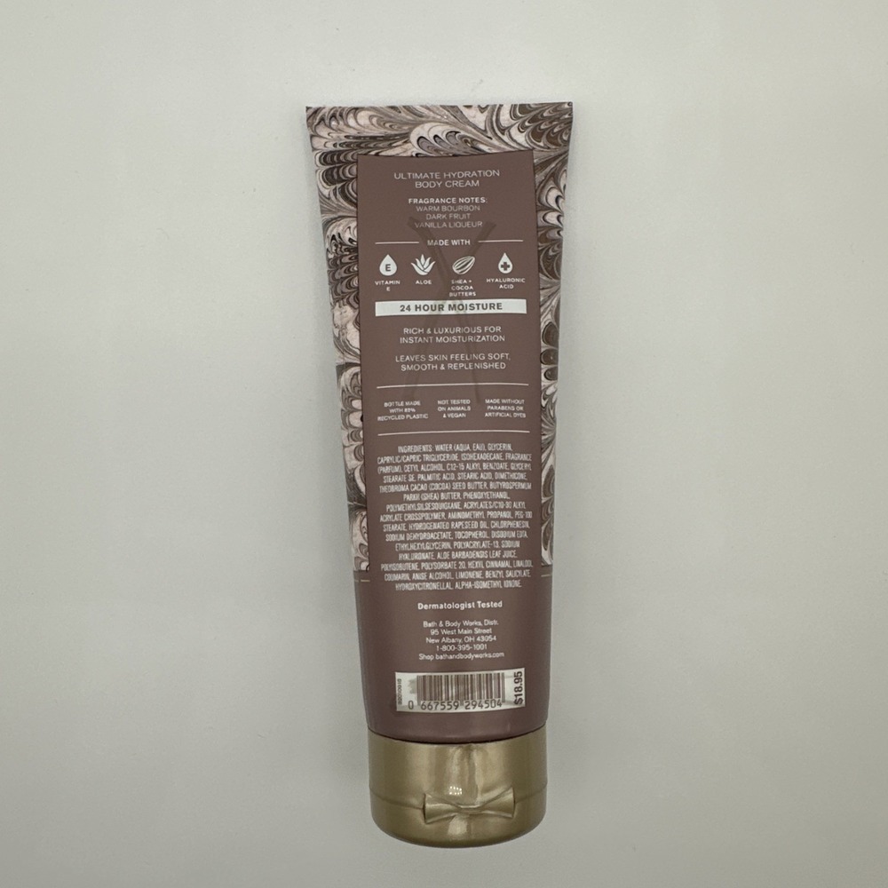 Bath & Body Works Cozy Vanilla Bourbon Ultimate Hydration Body Cream 8oz New - Picture 4 of 6